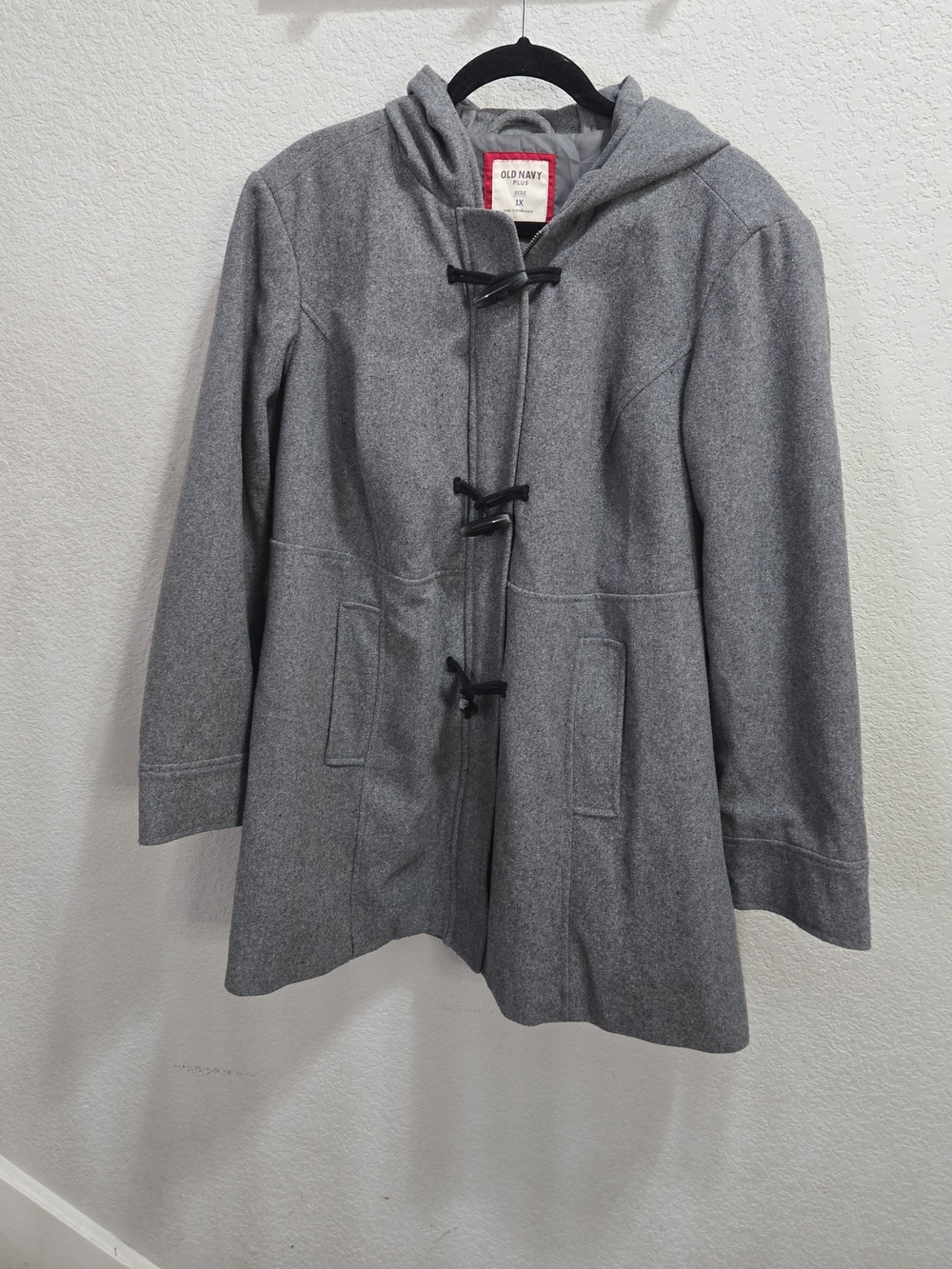 Old Navy Women's Gray Hooded Toggle Coat